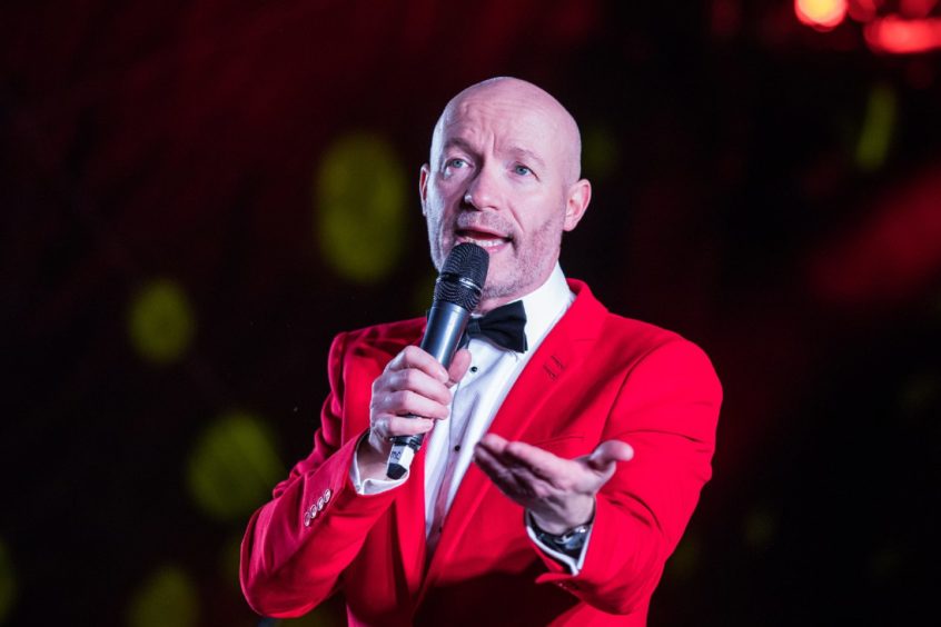 Craig Hill comperes the 2019 Red Hot Highland Fling