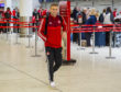 Dylan McGeouch at Glasgow Airport ahead of the team's January training camp in Dubai.