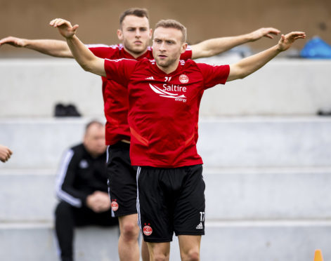 Dylan McGeouch in training with Aberdeen.