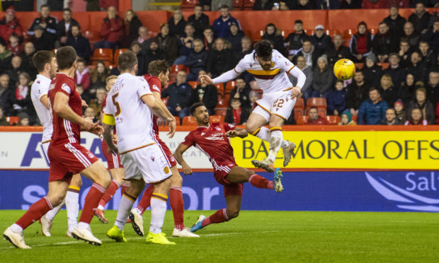 Motherwell's Liam Donnelly put his side ahead at Pittodrie
