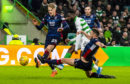 Celtic's Odsonne Edouard scores to make it 3-0 during the Ladbrokes Premiership match between Celtic and Ross County.