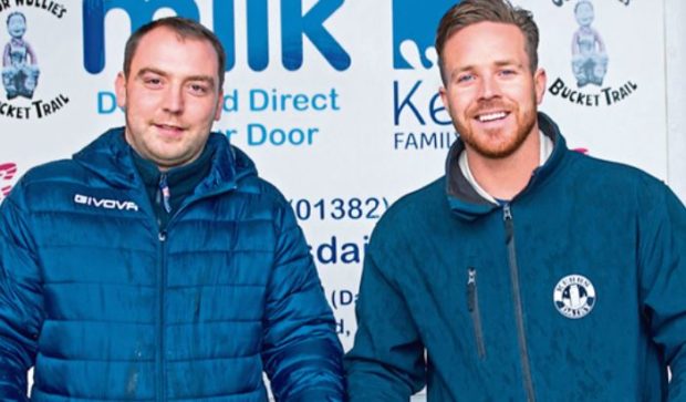 Director of Kerr's Family Dairy, Kelvin Kerr Jnr alongside manager, Paul Johnstone, on left