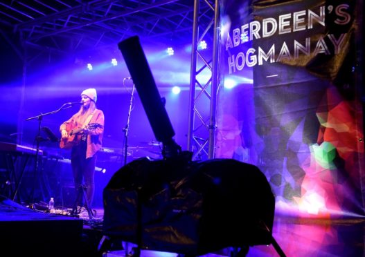 Hogmanay celebrations at Schoolhill, Aberdeen. In the picture is Charlotte Holden. 
Picture by Jim Irvine