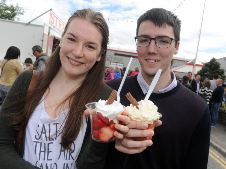 Hayley Smith and Andrew Gregor with strawberries and cream.

Pic by Chris Sumner