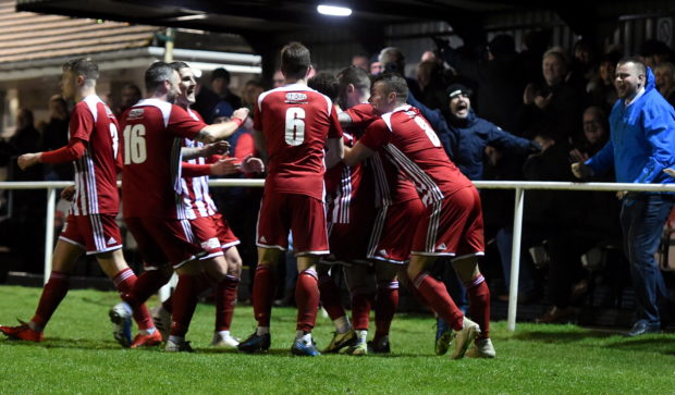 Formartine celebrate Gethins' goal.
Pictures by Jim Irvine