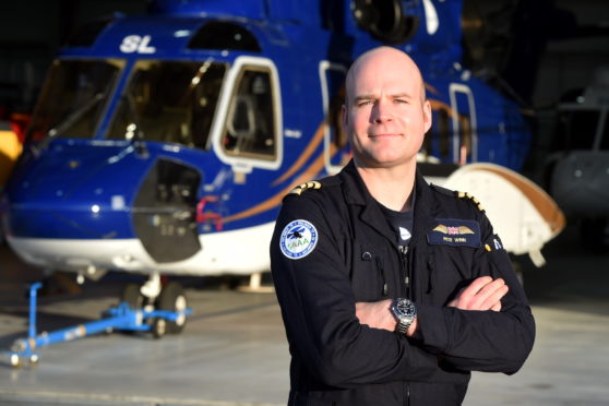 SCAA's new pilot Pete Winn at Babcock Main Terminal, Dyce, Aberdeen. 
Picture by Jim Irvine.