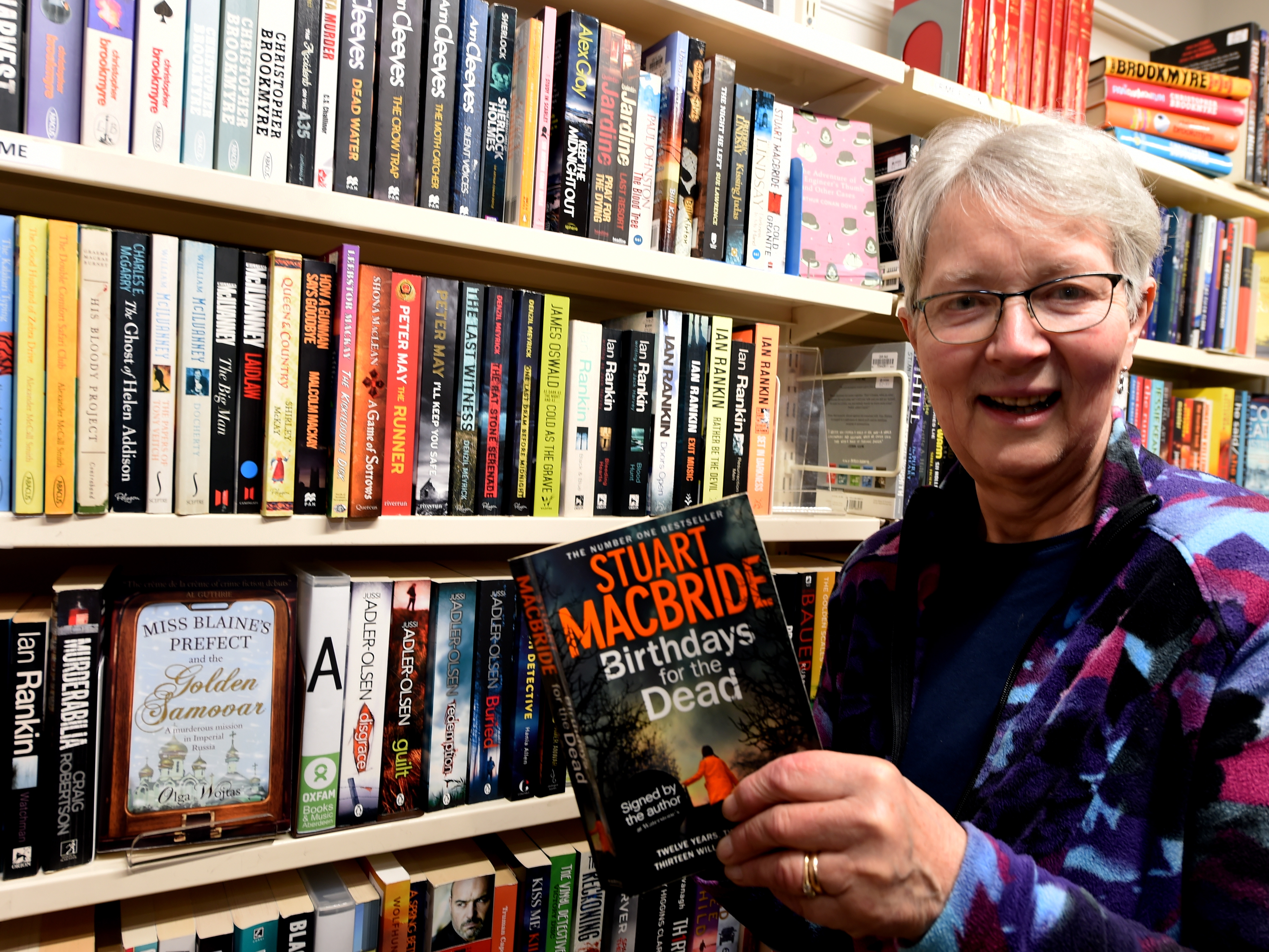Bookshop manager Marion Cragie in Aberdeen's Back Wynd. 
Picture by Jim Irvine.
