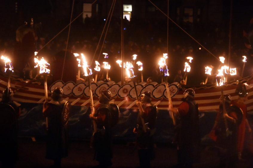 The burning of the galley at Up Helly Aa 2020. Picture by Jim Irvine