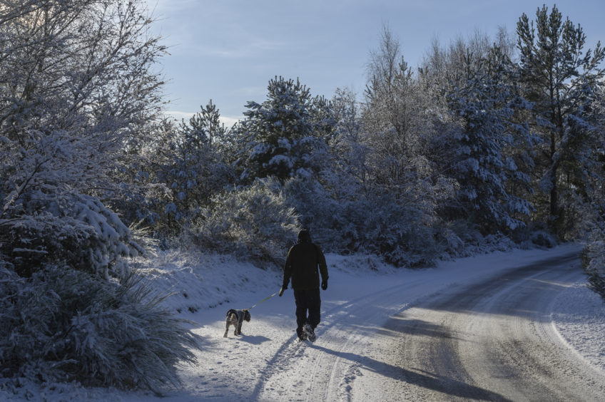 The weather conditions near Logie Coldstone in Aberdeenshire.
Picture by Julia Sidell.