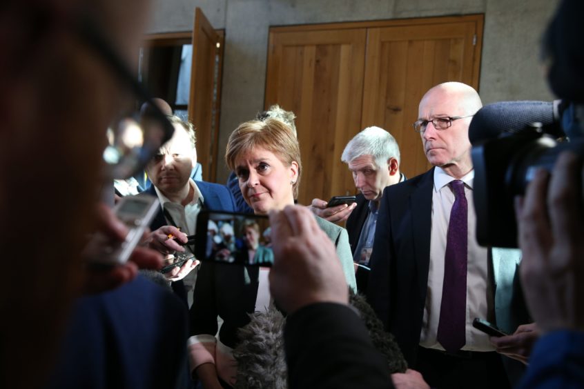 Nicola Sturgeon addresses the media after FMQs to answer questions on Derek Mackay.