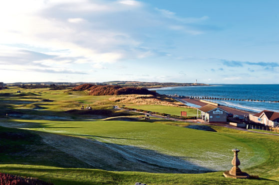 Moray Old Golf Course, Lossiemouth, on a beautiful November morning with the frost still to clear completely.
Picture by Gordon Lennox