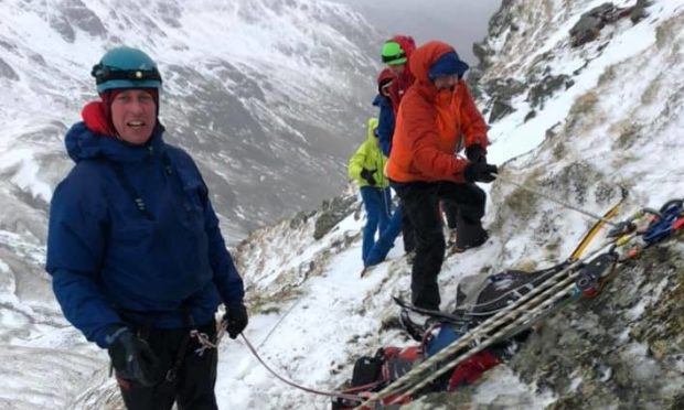 The Lochaber Mountain Rescue Team during a rescue on Glen Nevis.