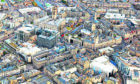 Aerial photo showing Aberdeen city centre and Queen Street.