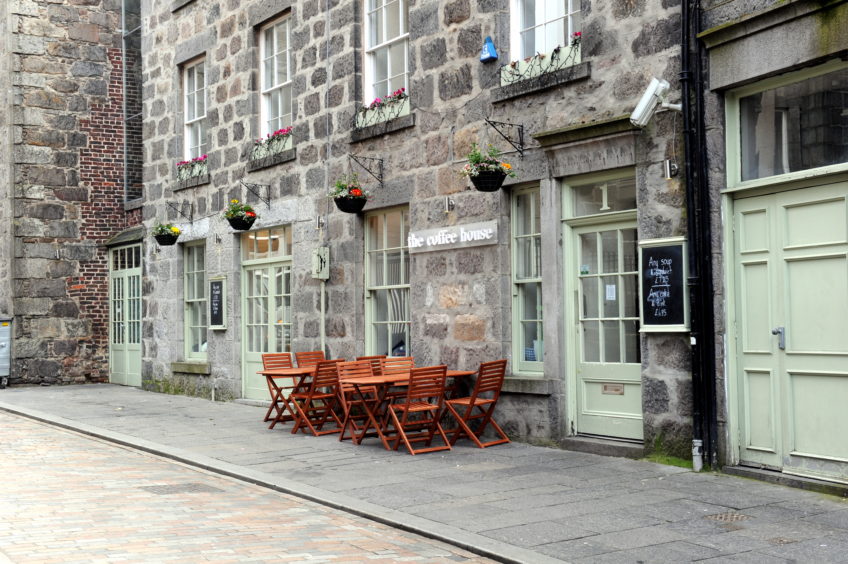 Exterior of The Coffee House on Gaelic Lane in Aberdeen