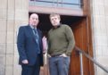 Derek Ross and Tim Eagle outside the Moray Council office