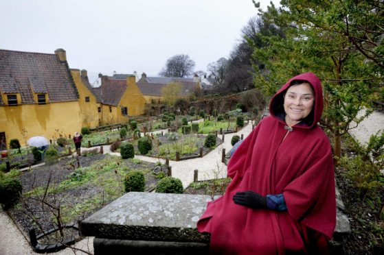 Outlander author Diana Gabaldon at Culross Palace, Fife. ImagE: Visit Scotland/Colin Hattersley