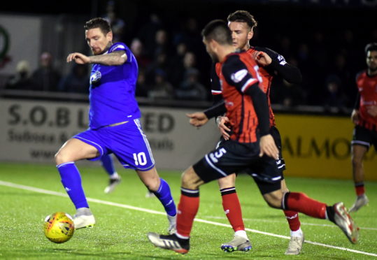 Martin Scott in action for Cove Rangers against Elgin City.