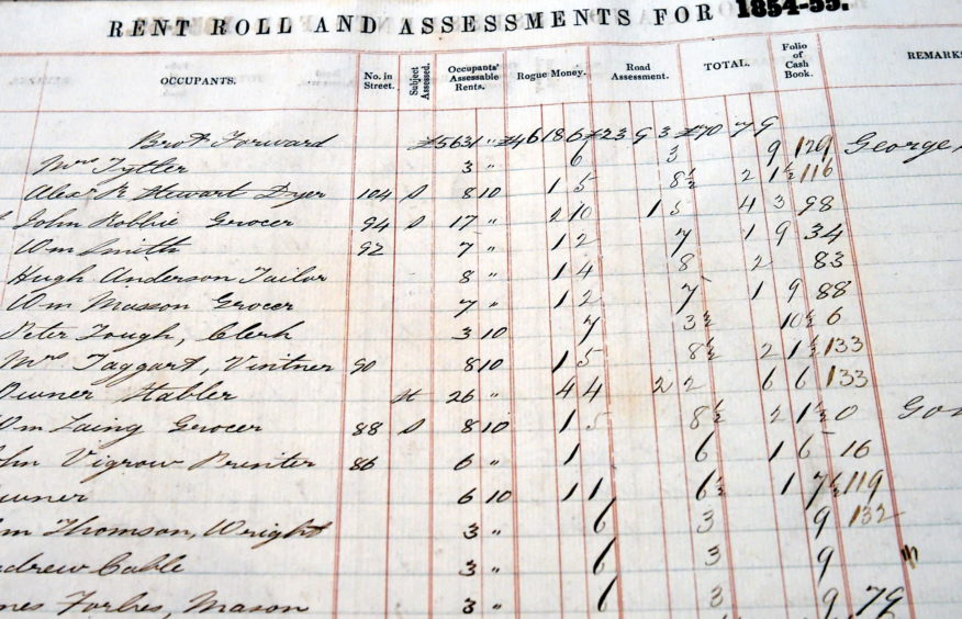 Documents from Aberdeen’s old brothel records at Aberdeen Town House