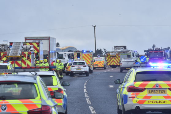 The scene on the A90. Picture by Darrell Benns.