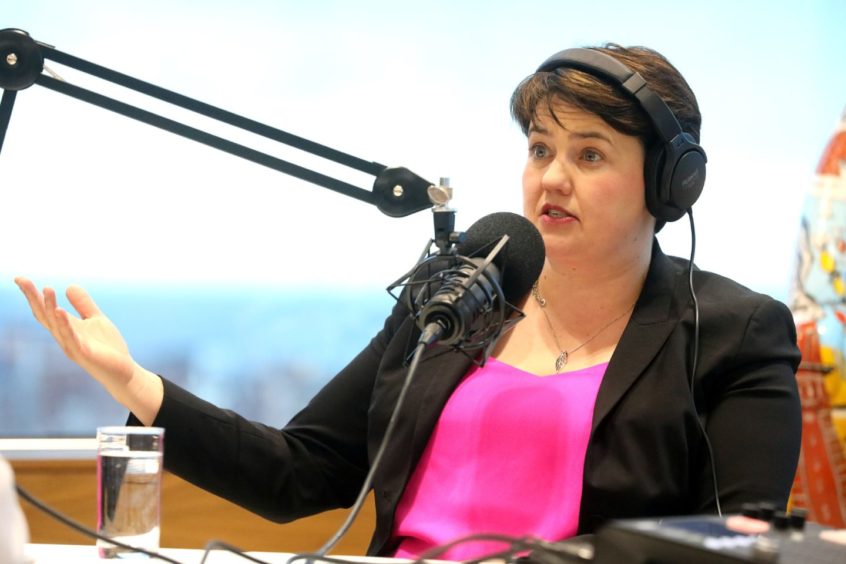 Ruth Davidson appearing on The Stooshie podcast.