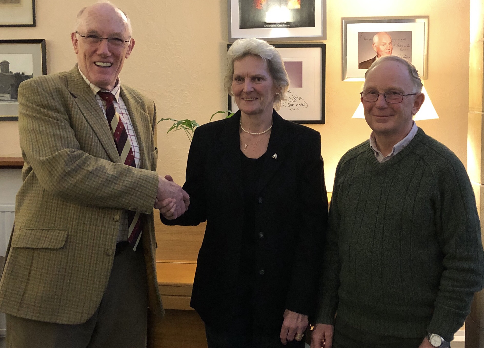 Former chairman of Anderson's board of governors Dr David Evans, new chairwoman Issie Graham, vice-chairman Iain Jamieson.