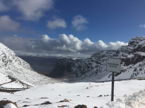 Generic photograph of a snowy Bealach Na Ba.
Picture by Christopher MacLennan.