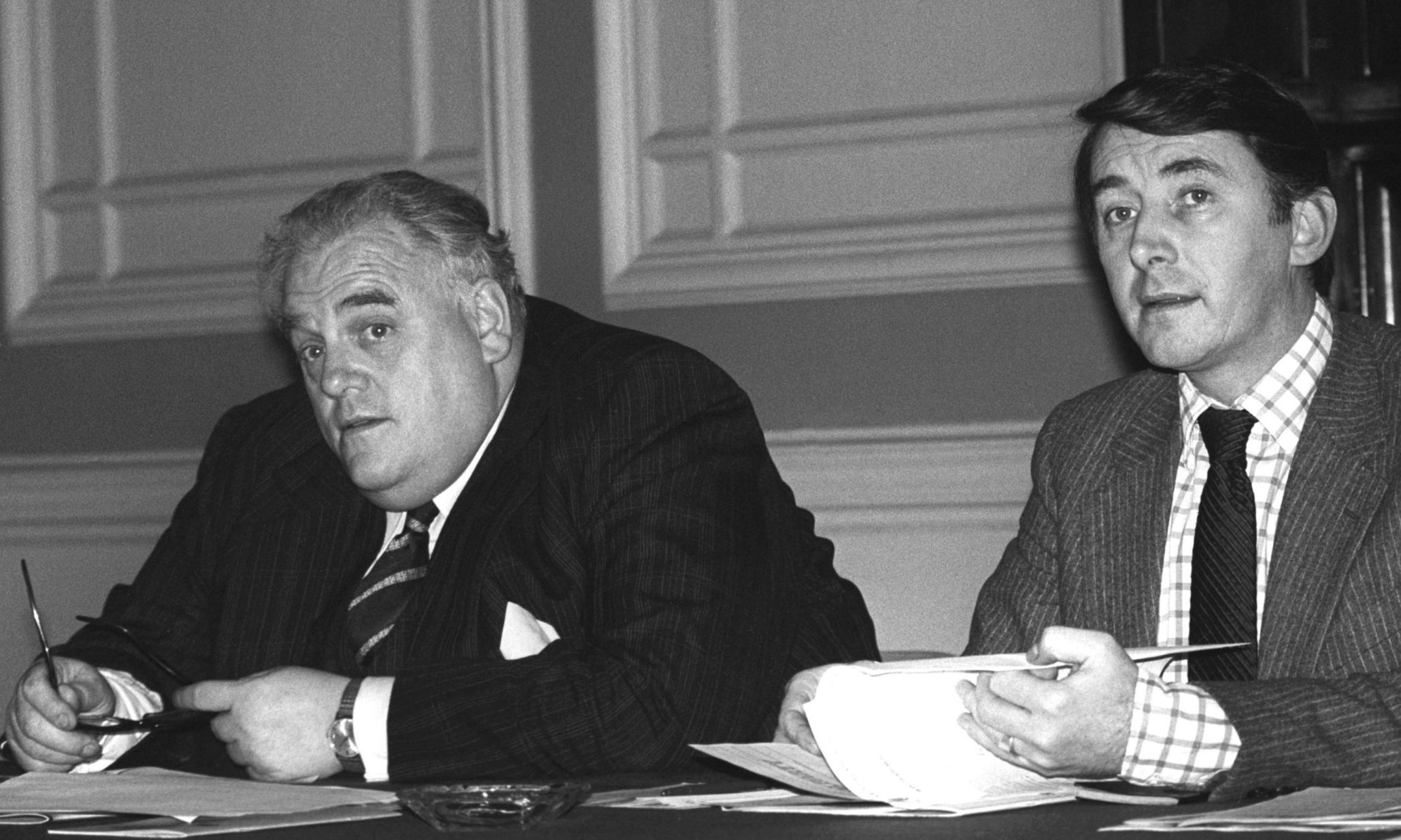 David Steel (right) and Cyril Smith.