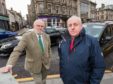 Andrew Macdonald of the Inverness Taxi Alliance  and Steve Cairns, taxi driver at rank in Inverness City Centre.