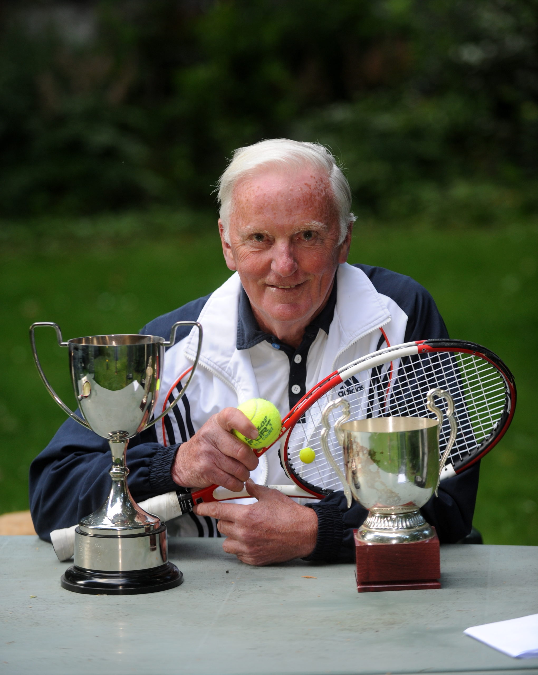 Jimmy Wood with some of his trophies.