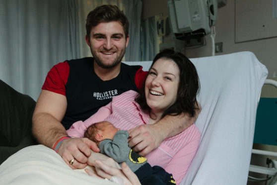 Lucy Lintott with partner, Tommy Smith and their baby LJ.