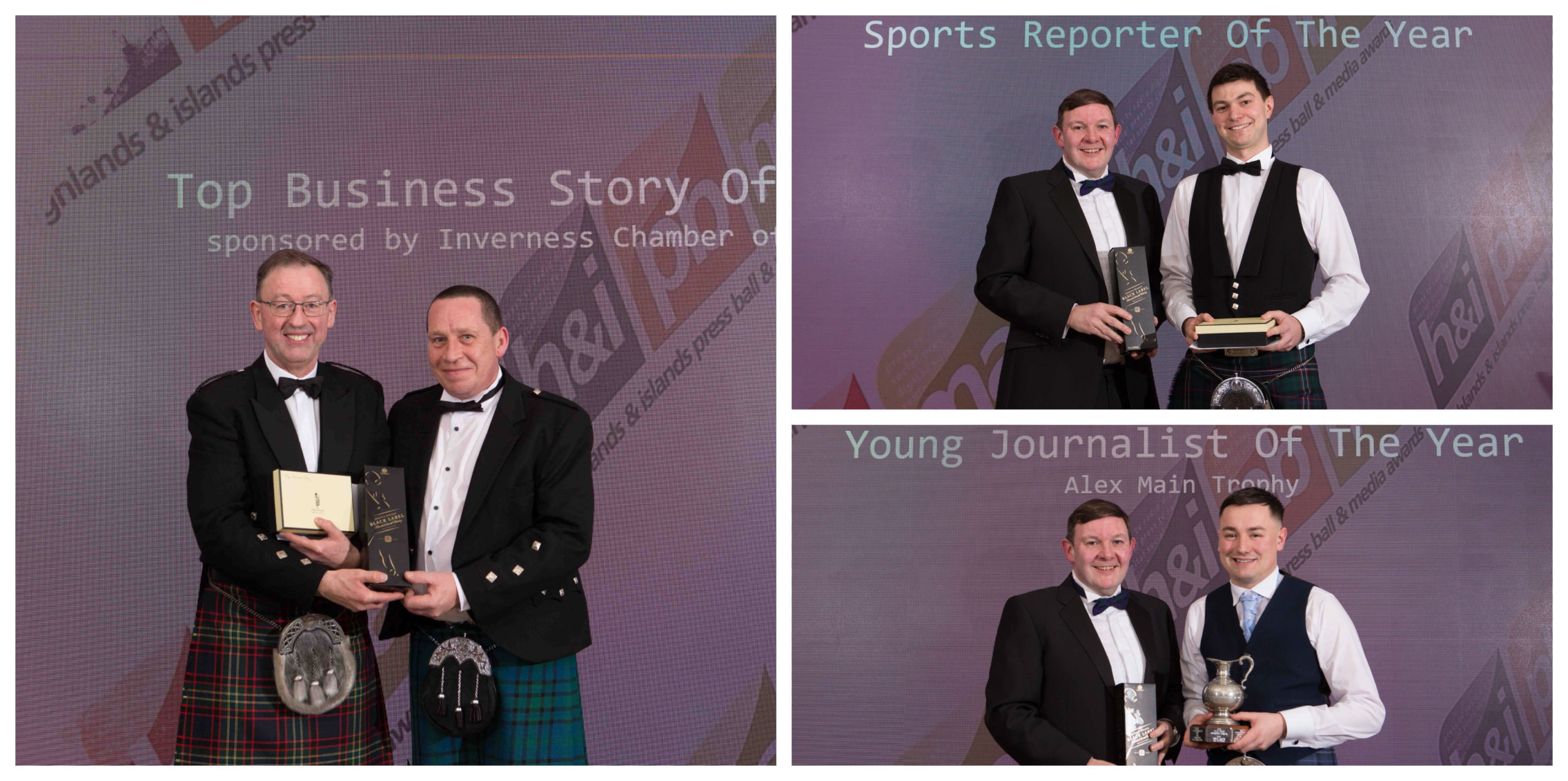 Stan Arnaud, Andy Skinner and Chris MacLennan all scooped awards at the Highlands and Islands Media Awards