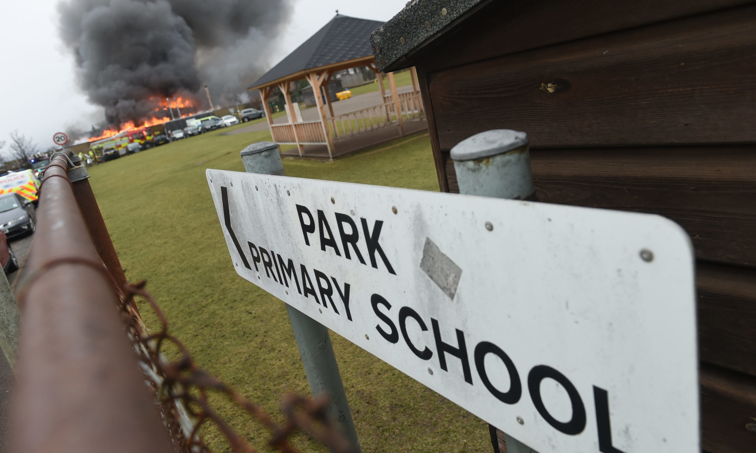 The scene at Park Primary in Invergordon.  Picture by Sandy McCook