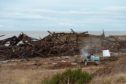 Pictures show the demolition site near Buckie Harbour, Moray. Pictures by Jason Hedges