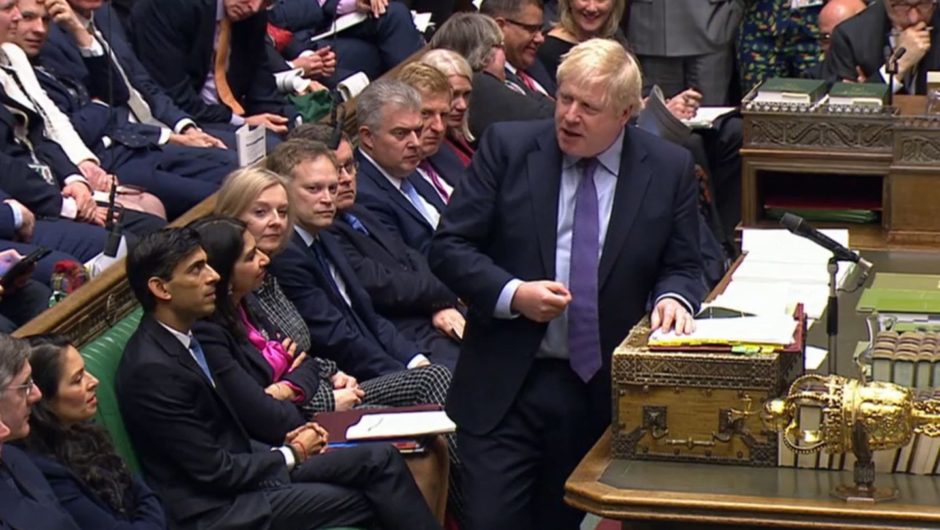 Prime Minister Boris Johnson speaks during Prime Minister's Questions in the House of Commons, London. PA Photo. Picture date: Wednesday February 26, 2020. See PA story POLITICS PMQs. Photo credit should read: House of Commons/PA Wire