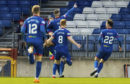 Sean Welsh celebrates making it 1-0 to Inverness.