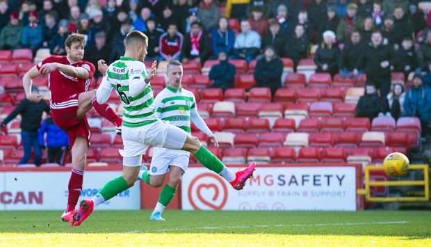 Ash Taylor strikes to equalise for Aberdeen