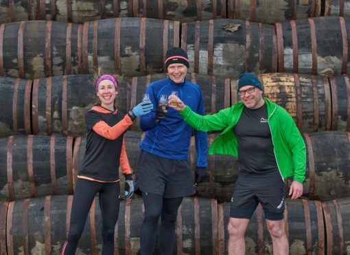 Jenny Gillies, Tom Broadbent and Eric Gillies launch the 2020 Spirit of Speyside Whiksy Festival.