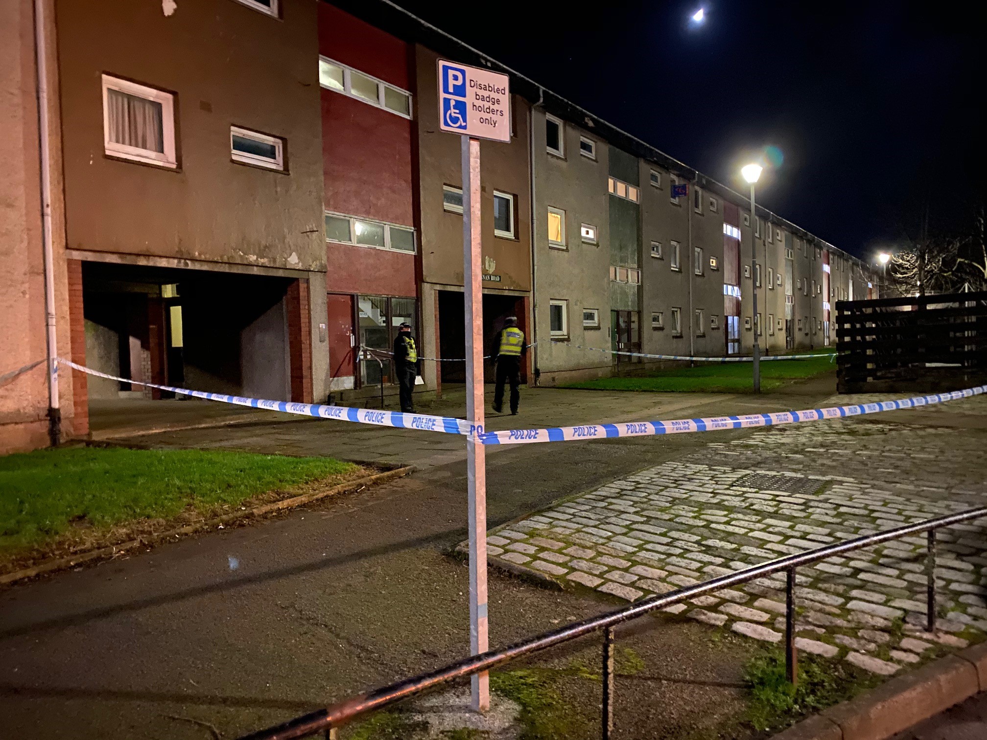 Officers cordoned off a block of flats in Tillydrone last night. 

Credit: Aimee Knight