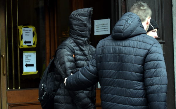 Brandon Stuart leaves court in Aberdeen.