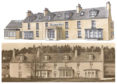 Artist's impressions of the final product, above, and the hotel in its former life as Colquhonnie House Hotel