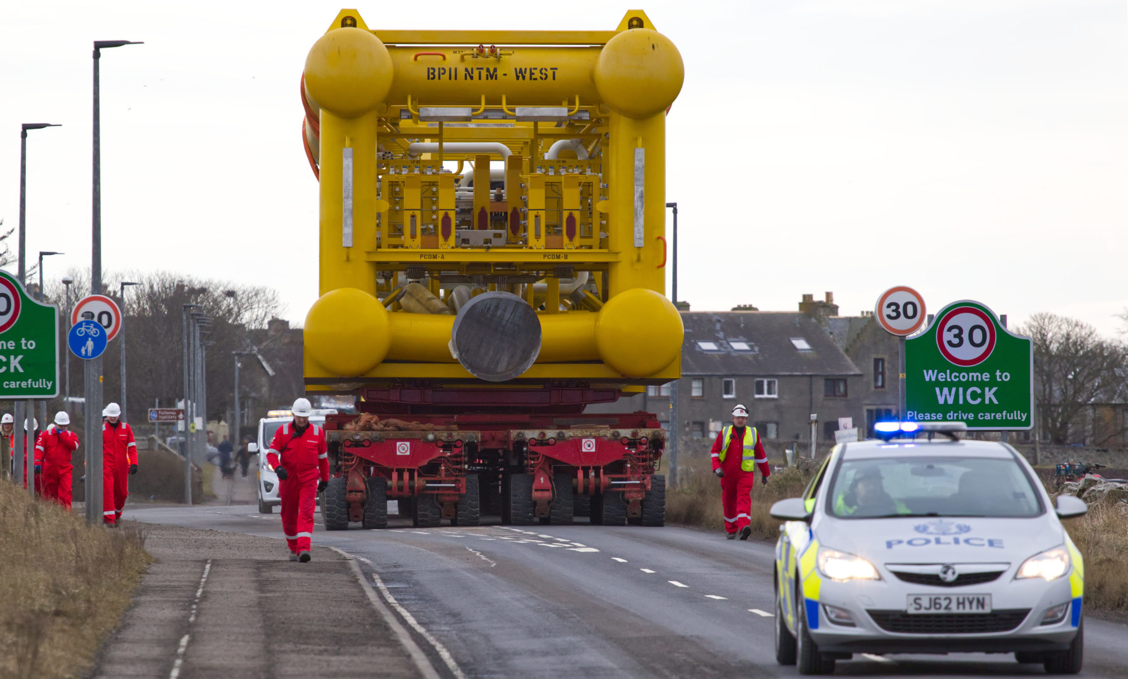 Subsea7 Towhead for the Buzzard Project under escort out of Wick, Caithness for its journey to Wester Site, Caithness this morning.