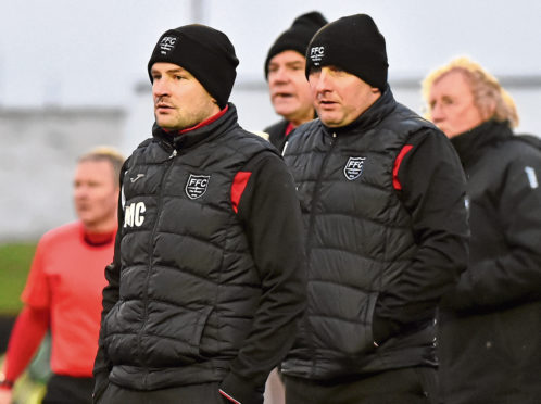 Fraserburgh boss Mark Cowie, left.