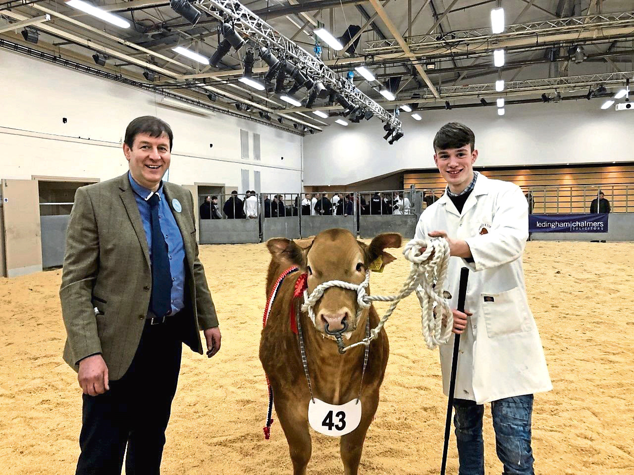 Duncan Munro, right, with the overall champion alongside the judge Willie Purdon.