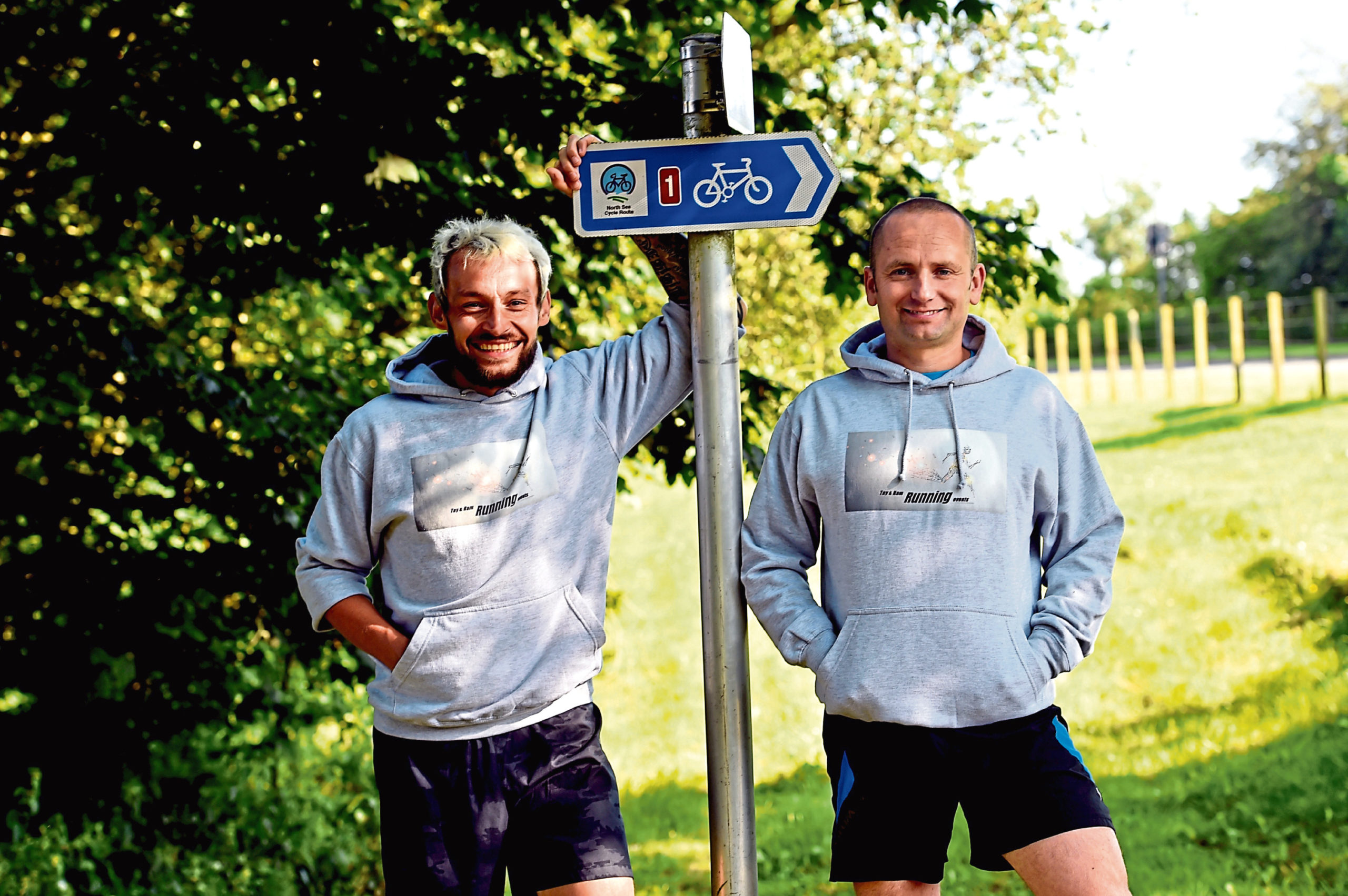 North-east army veterans Gavin Taylor (left) and Kevin Watson, who are involved in organising the new event, pictured on the former railway line near Auchnagatt.
Picture by Colin Rennie