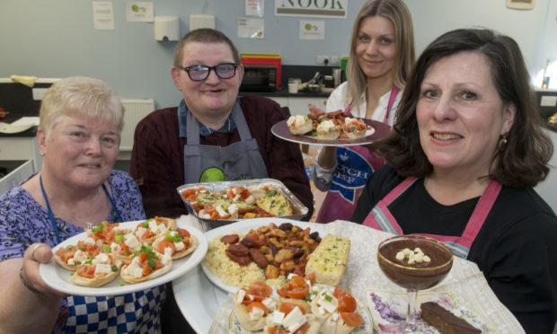 Councillor Jennifer Stewart with Jane Clark, Davey Jones, Marketa Novosadova- CFINE Development worker.