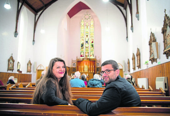 Opera singer Fiona MacDonald with Father Stan. Picture by Brightside Photography