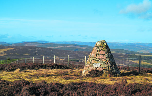 The cairn at the top of Baderonoch Hill near Boultenstone, Aberdeenshire. Picture by Julia Sidell