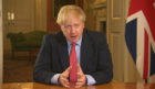 Prime Minister Boris Johnson delivering his address to the nation.