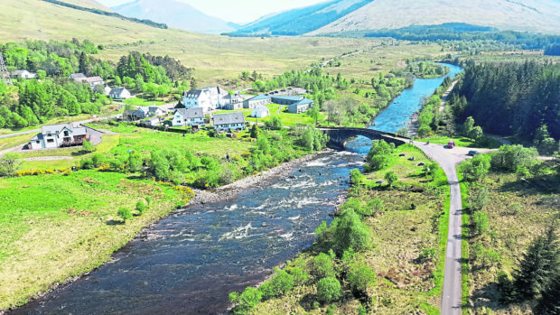 The Bridge of Orchy Hotel enjoys a superb setting.