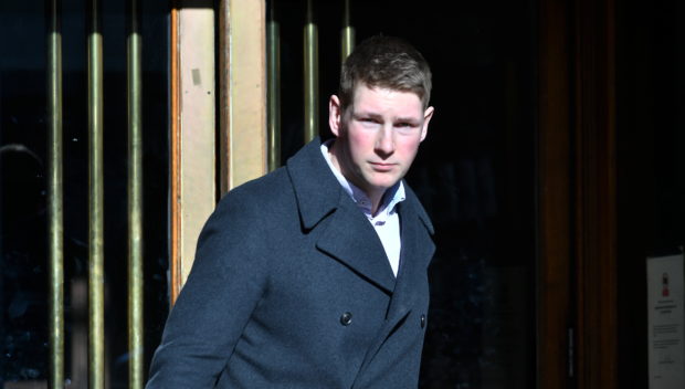 Nicholas Gunn leaving Aberdeen Sheriff court.